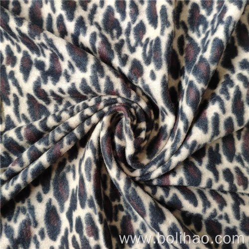 Cheetah Printed Brushed Polar Fleece Fabric